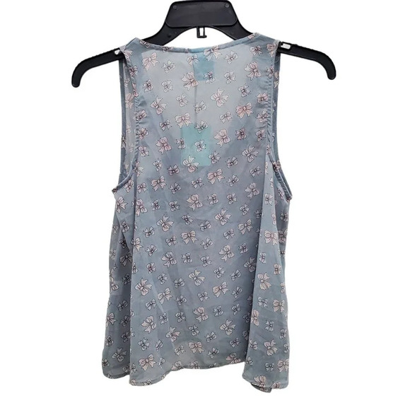 H.I.P Happening in the Present Woman's Sheer Blue Bow Print Tank NWT Size S - Picture 5 of 5